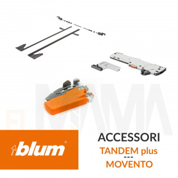 Accessori per guide cassetti Blum: Ganci, Stabilizzatore, Tip-on